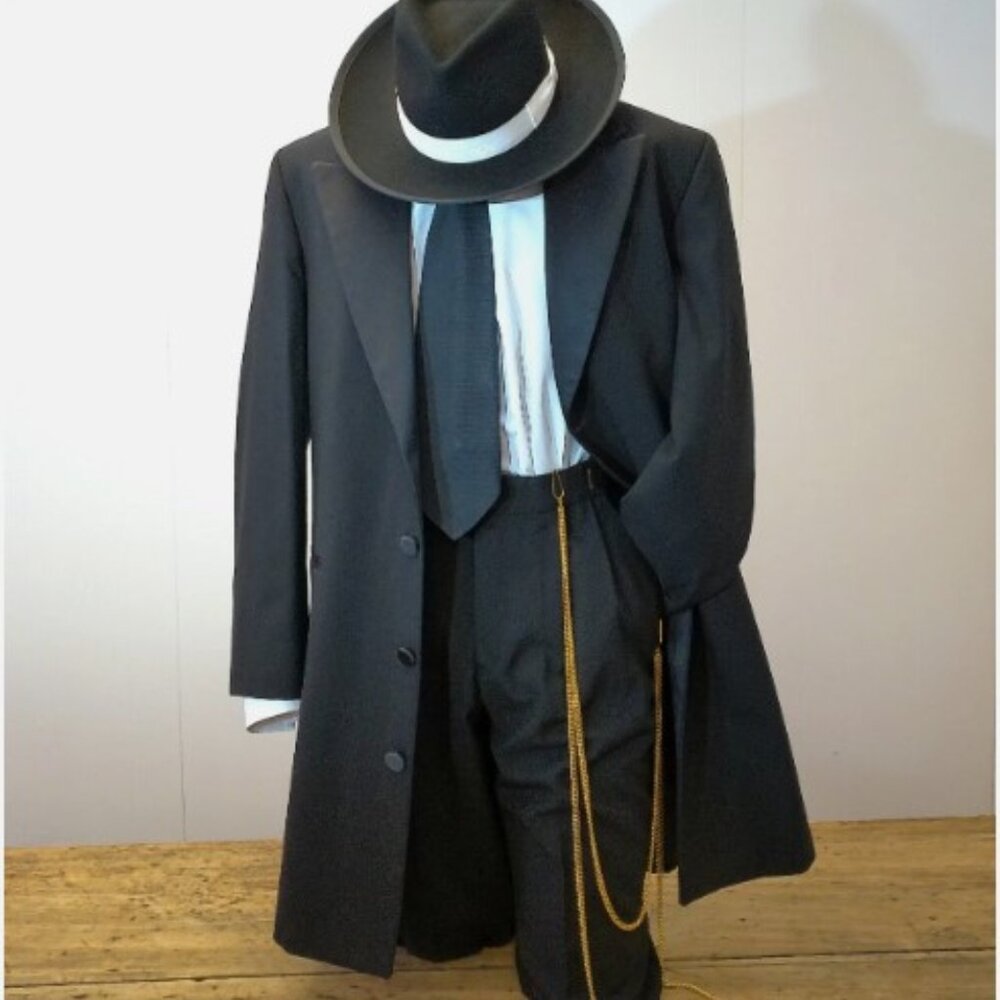 Men's & Kids Raffinati Black Avalon Zoot Suit Tuxedo Jacket - Prom, Wedding